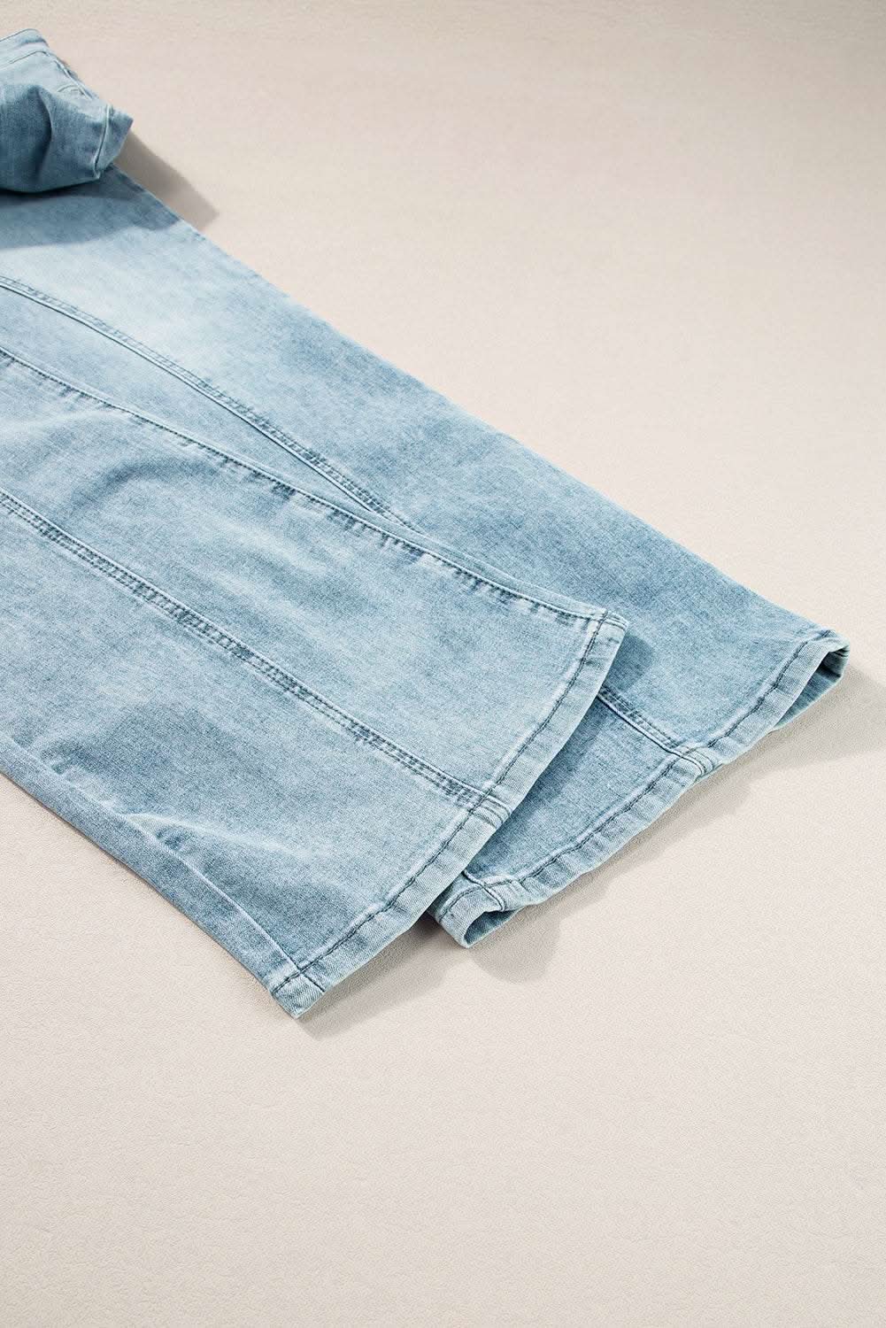 Dusk blue high-rise wide-leg jeans - Love Salve